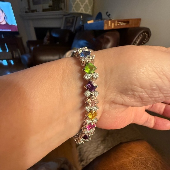 Nolan Miller glamour collection, multicolor, gemstone, tennis bracelet - Picture 5 of 6